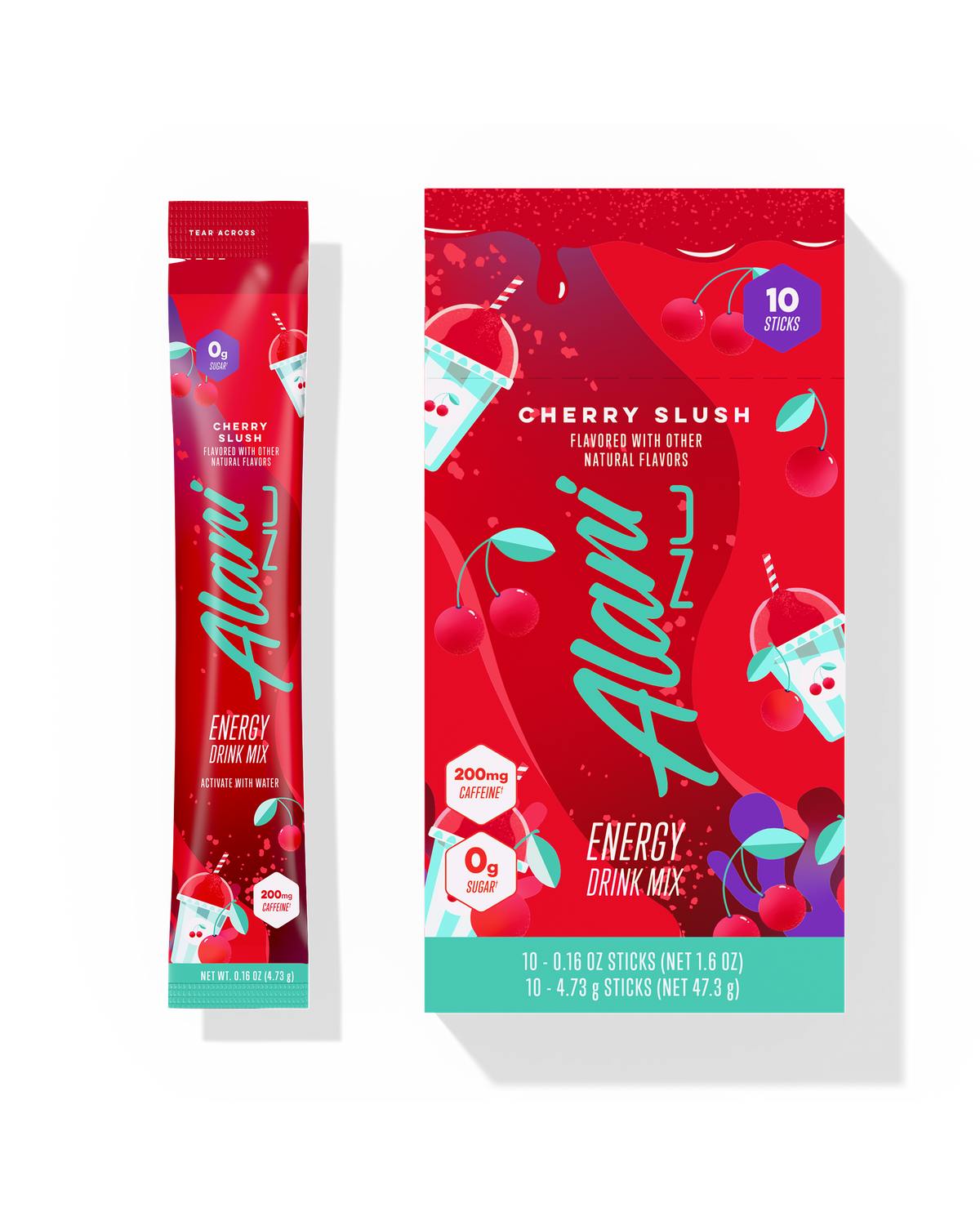 Cherry Slush Energy Drink Mix Sticks, 10-Pack