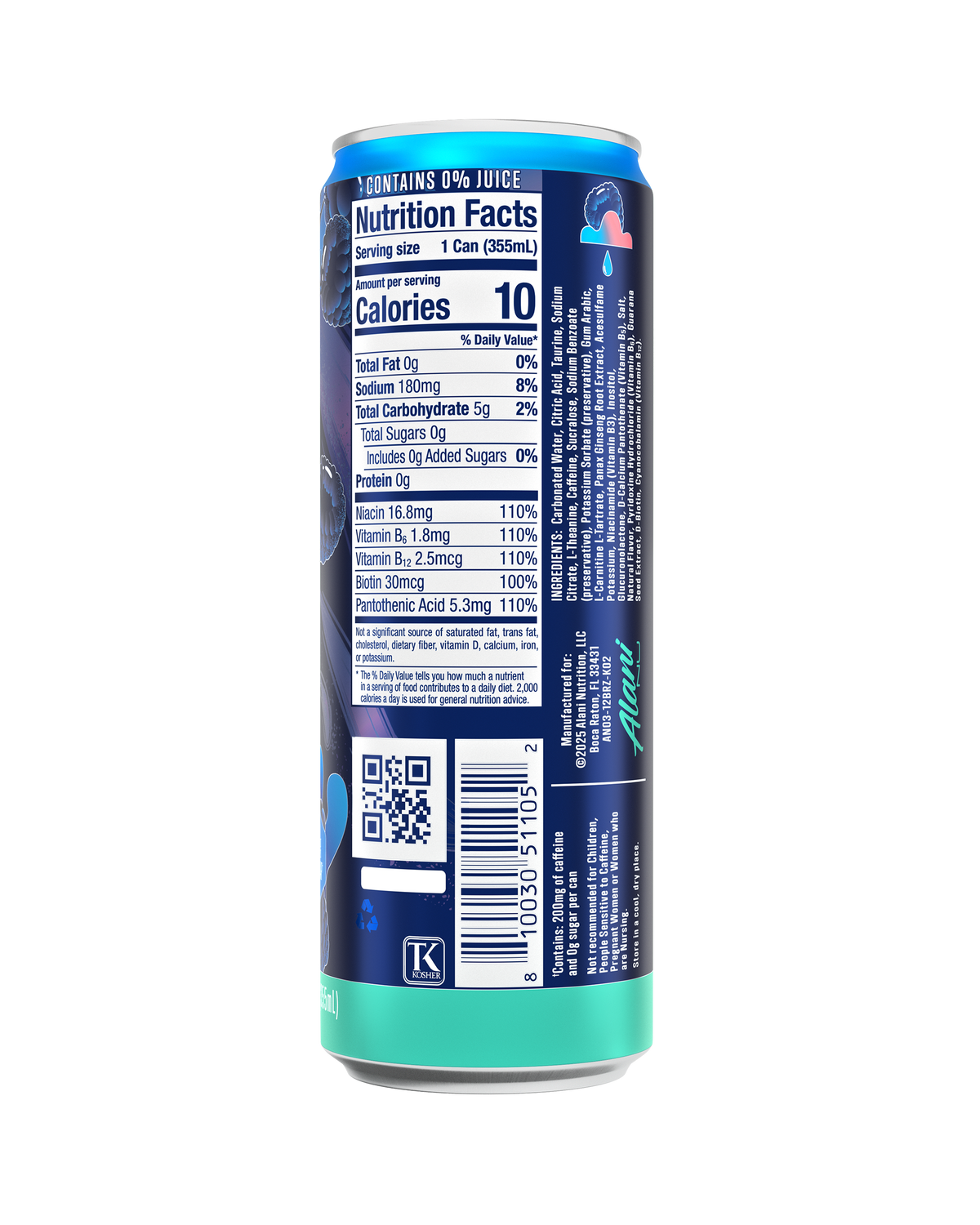 Breezeberry Zero-Sugar Energy Drink — 12-Pack
