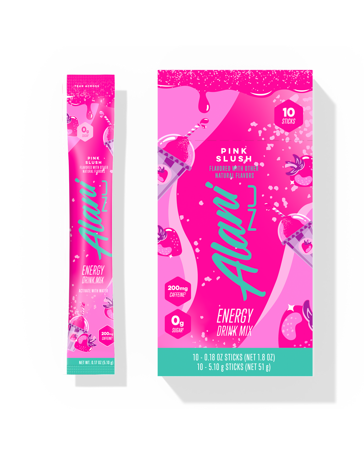 Pink Slush Powdered Energy Drink Mix — 10-Pack