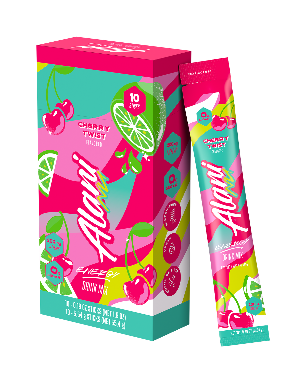 Cherry Twist Energy Drink Mix Sticks, 10-Pack