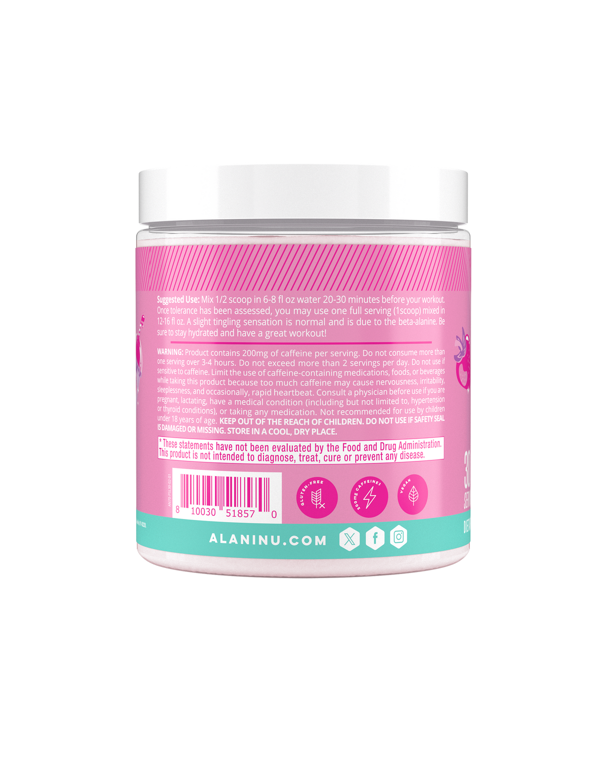 Pink Slush Pre-Workout Powder, 30 Servings