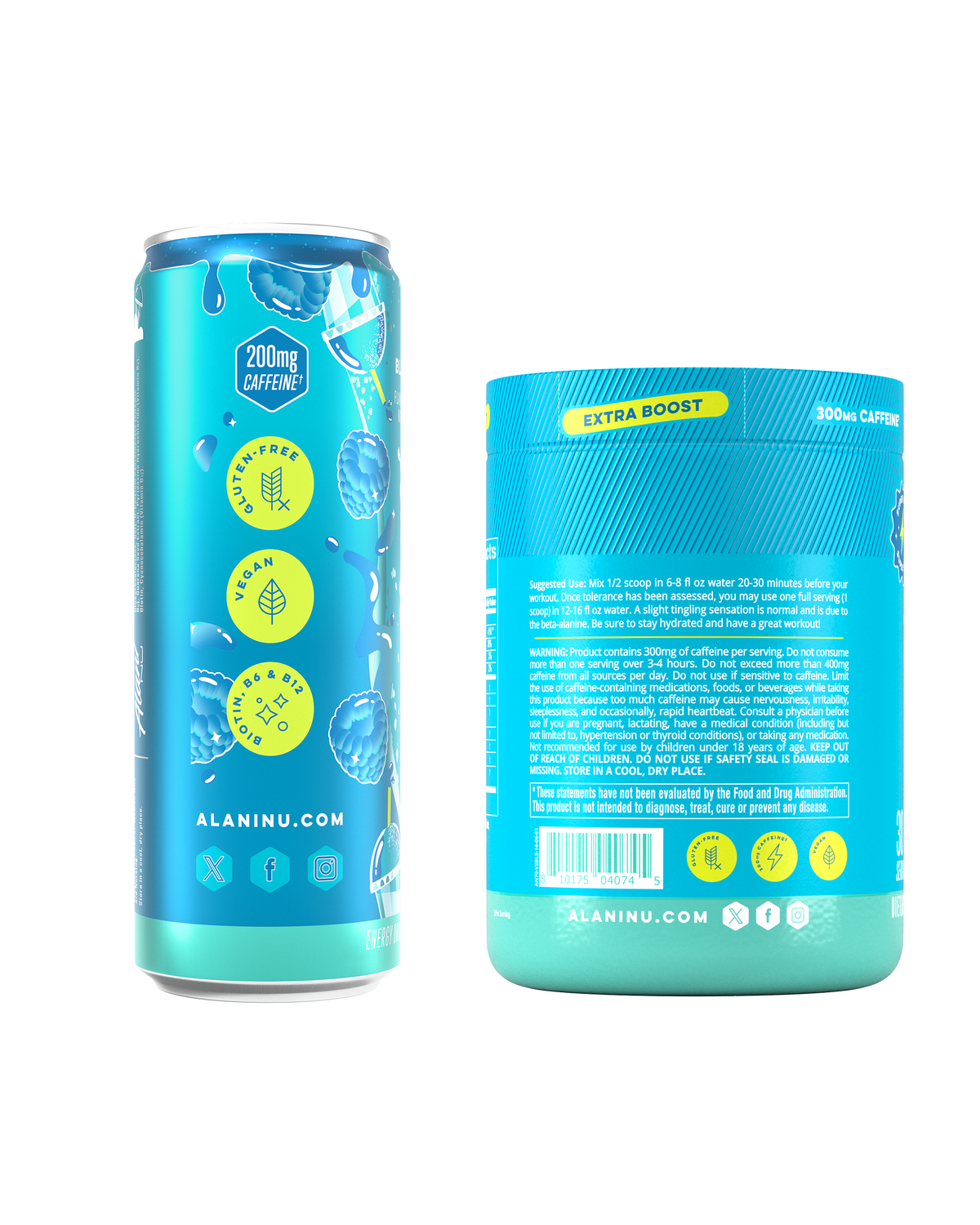 Blue Slush Energy Drink 12-Pack & Pre-Workout+ Bundle