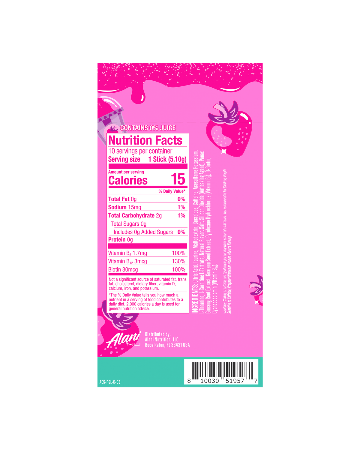 Pink Slush Powdered Energy Drink Mix — 10-Pack