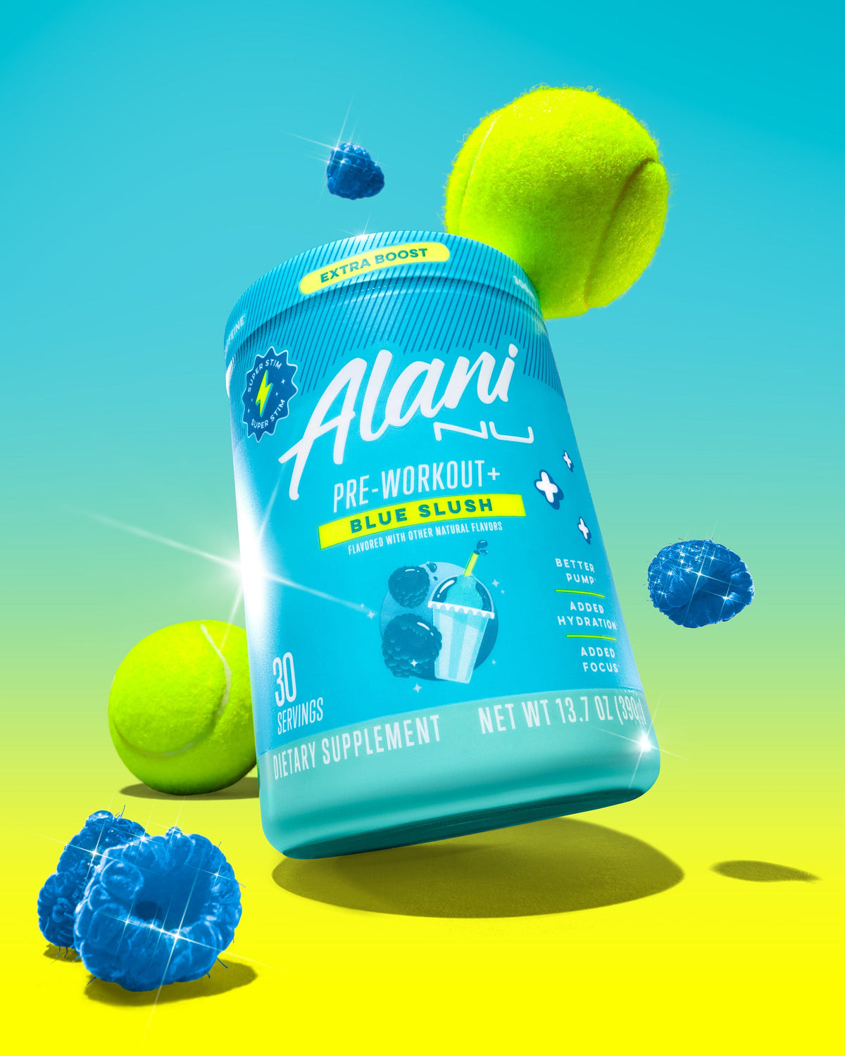 Blue Slush Energy Drink 12-Pack & Pre-Workout+ Bundle