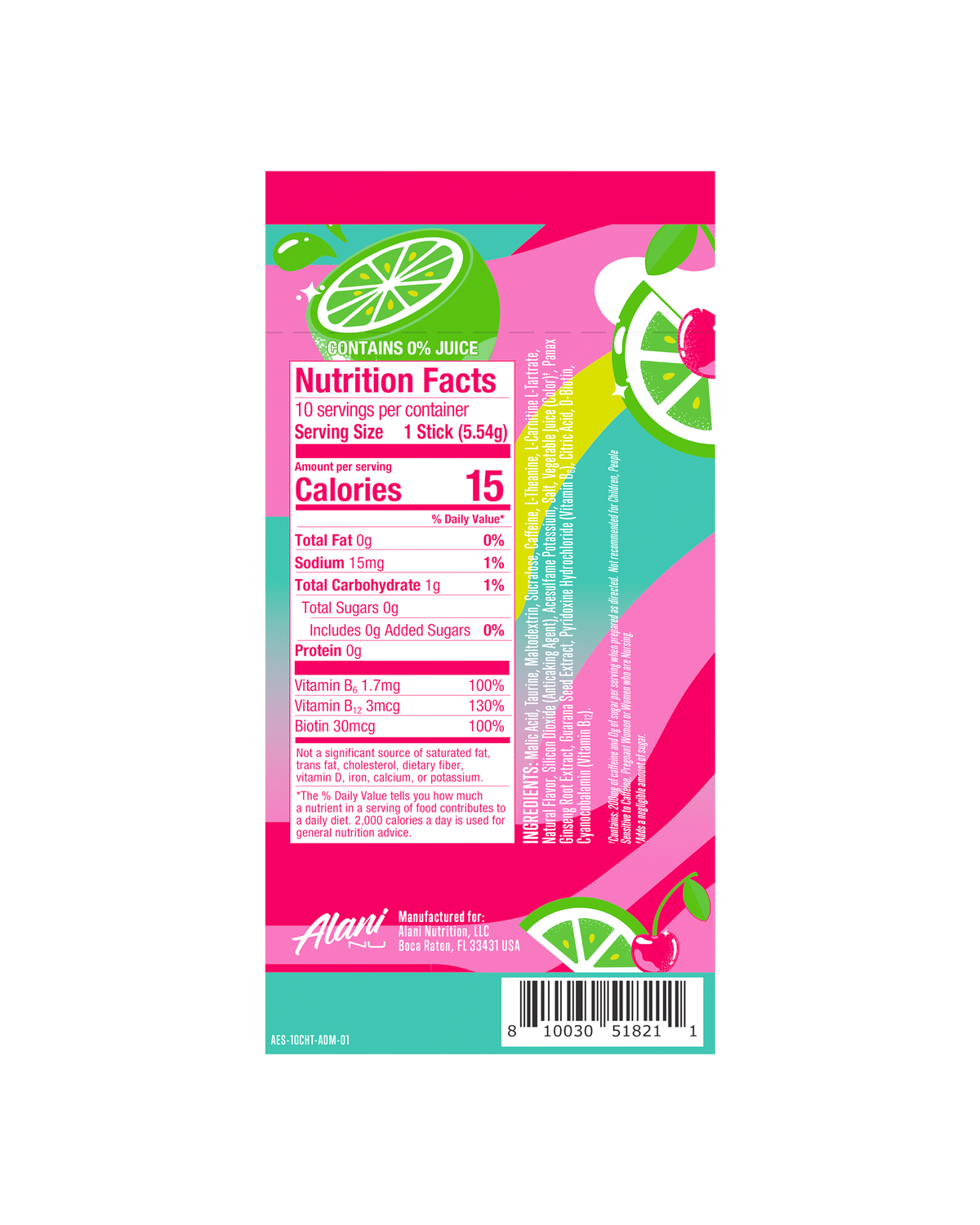 Cherry Twist Energy Drink Mix Sticks, 10-Pack