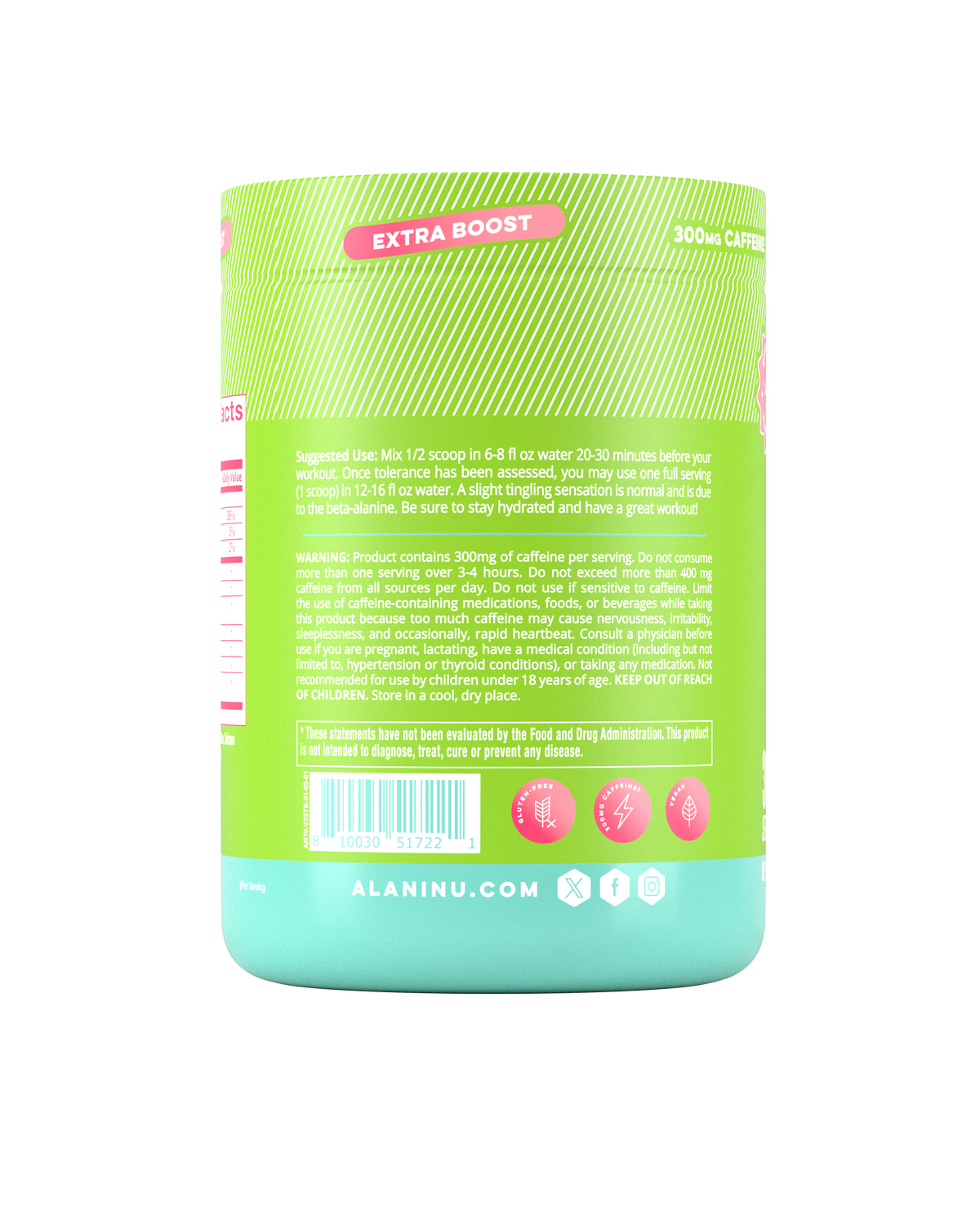 Kiwiberry Pre-Workout+ Fitness Powder, 30 Servings