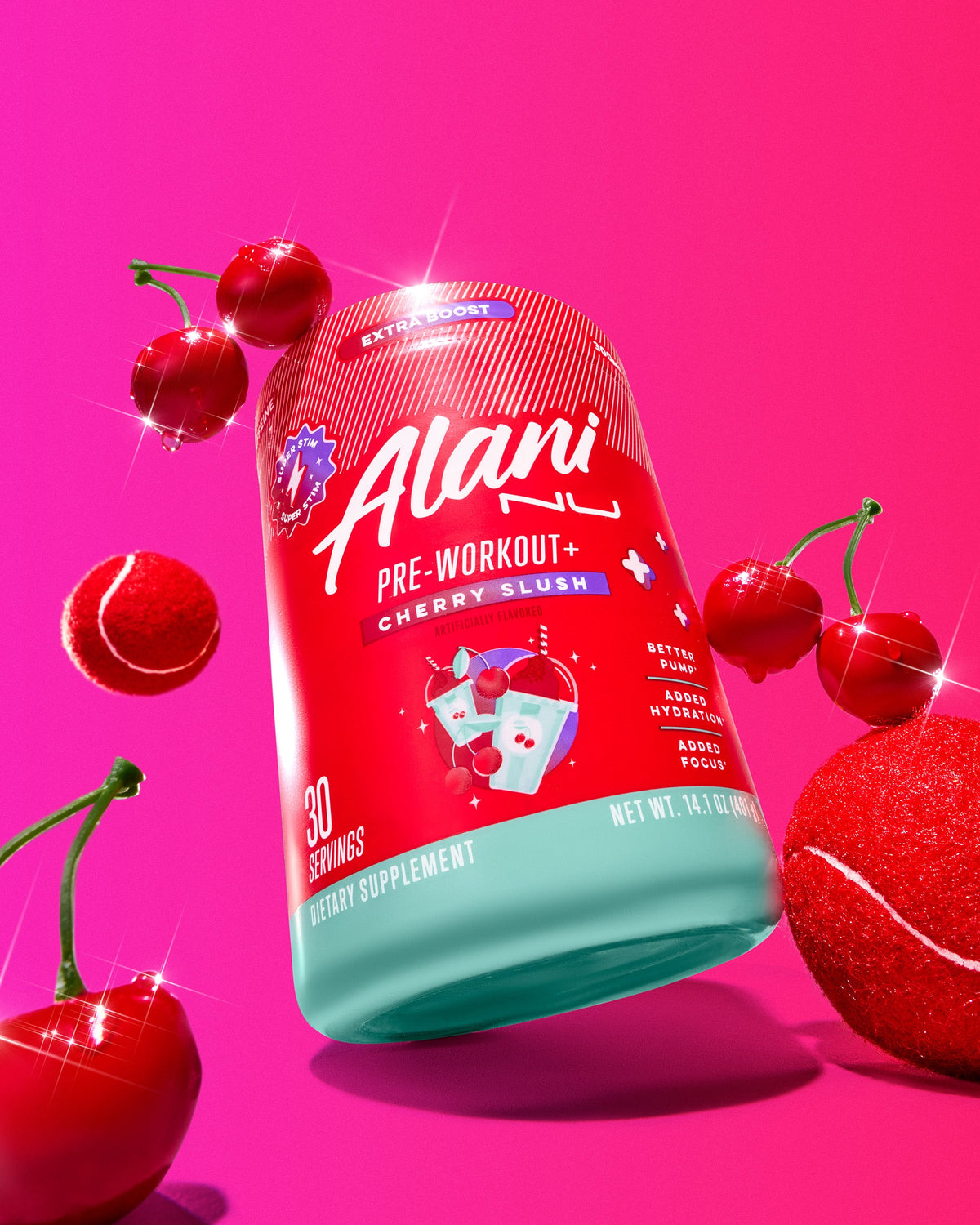 Cherry Slush Pre-Workout+ Supplement, 30 Servings